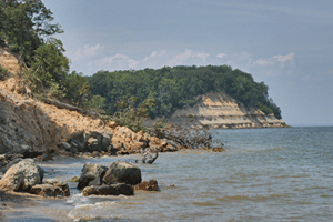 cliffs on the bay